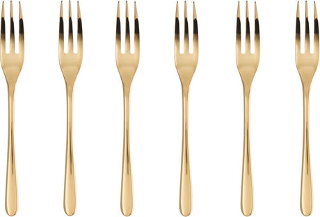 Sambonet gebaksvorkjes taste goud 6 stuks
