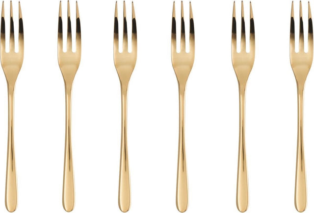 Sambonet gebaksvorkjes taste goud 6 stuks