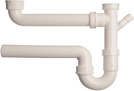 Kirchhoff buissifon voor dubbele spoelbak wit 1 1 2 x 40 mm met 3 4 toestelaansluiting