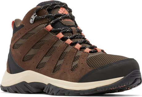 Wodoodporne damskie buty turystyczne Columbia Redmond™ iii – sztruks, ciemny koral – rozmiar 42