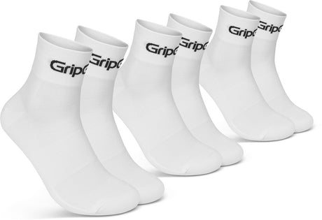 Gripgrab - letnie skarpetki rowerowe Ride z głębokim dekoltem 3 pary krótkich skarpetek Coolmax - unisex - białe