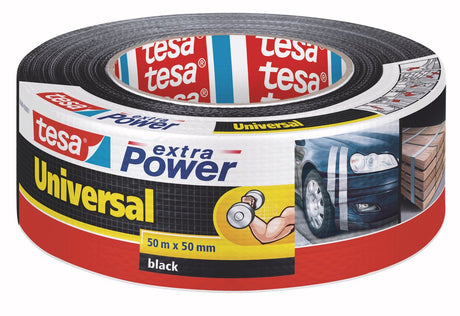 Taśma tekstylna Tesa Extra Power uniwersalna taśma klejąca wzmocniona tkaniną do napraw - czarna 50m x 50mm