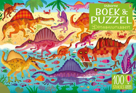 Książka i puzzle Usborne Dinozaury