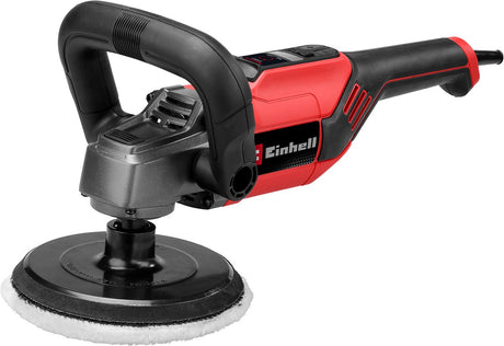 Polerka Einhell cc-po 1100 150 ce - 1100 w - 3500 t min - ø150 mm - w komplecie. 2x ściereczka polerska (1x tekstylna i 1x syntetyczna) + 3x arkusze szlifierskie