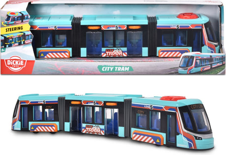 Zabawki Dickie - tramwaj Siemens - 41,5 cm - mechanizm kierowniczy na dachu - od 3 lat - pojazd zabawkowy