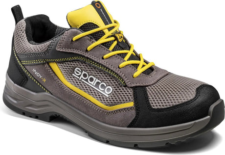 Sparco indy edmonton – obuwie ochronne s1ps z podeszwą flexgrip+ i oddychającą siateczką - beżowo-żółty - rozmiar - 42