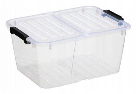 Plast team - opbergbox - opberger - home box flex 15l dubbele dekselcontainer - transparant, 23010800