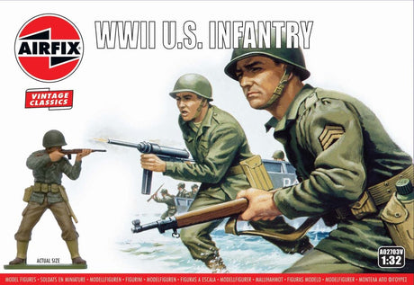 Zestaw modeli do sklejania pojazdów wojskowych Airfix - 02703v z czasów II wojny światowej, U.S. piechota - figurki plastikowe - 1:32 - modelarstwo