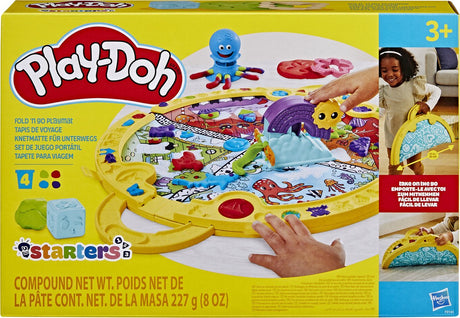 Play-Doh Hasbro mata do zabawy „złóż i weź” - modelina - 4 słoiczki play-doh - łatwe do przechowywania - rękodzieło dla dzieci