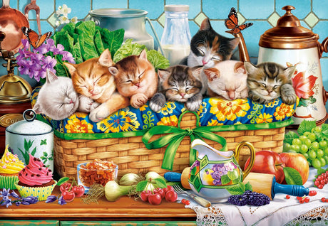 Puzzle z kotami Castorland - 1000 elementów - kolorowe zabawki.