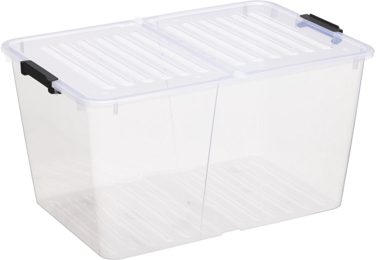 Plast team - opbergbox - opberger - home box flex, 50 liter - transparant