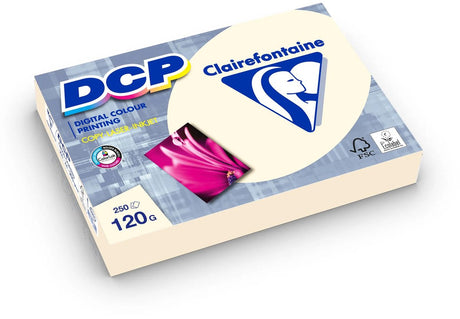 Papier prezentacyjny Clairefontaine dcp a4, 120 g, kość słoniowa, opakowanie 250 ark.