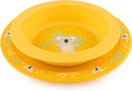 Canpol kids - komplet zastawy stołowej 2 szt. zwierzęta egzotyczne - żółty - 9m+ 9+ m