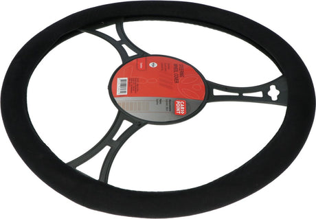 Pokrowiec na kierownicę Carpoint - czarny zamsz - na kierownicę o średnicy 37-39 cm