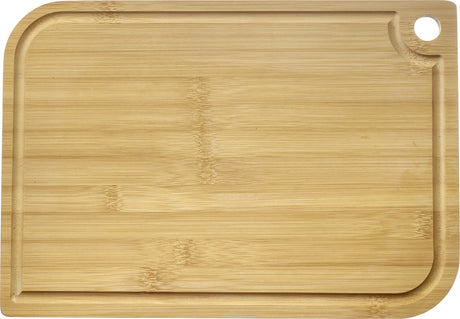 Deska do krojenia Westmark – drewniana deska do krojenia z rowkiem na sok ułatwiający krojenie jedzenia – bambus, 40 x 29 cm