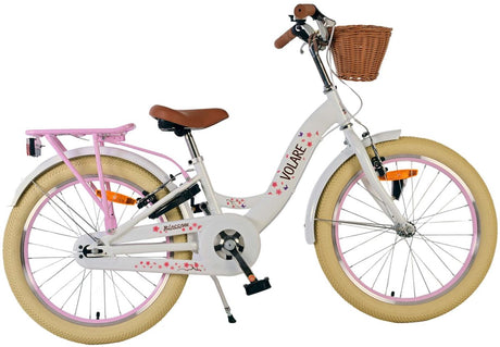 Rower dziecięcy Volare Blossom - dziewczęcy - 20 cali - biały - dwa hamulce ręczne