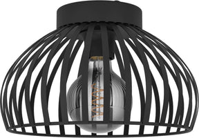 Eglo mogano 3 plafondlamp - e27 - ø 28 cm - zwart - staal