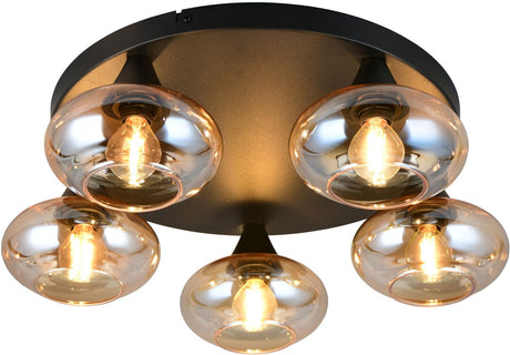 Rl live your light reality divina - lampa sufitowa - bursztynowa - wył. 5x e14 4 w - montaż sufitowy