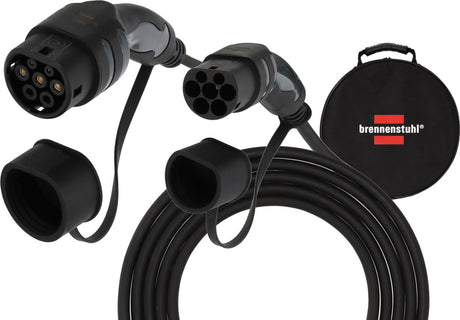 Kabel ładujący Brennerstuhl ev typ 2 11kw (kabel ładujący e-mobility typ 2 7 m, ip55, 3-fazowy, kabel ładujący tryb 3 z torbą do elektrycznych pojazdów hybrydowych)