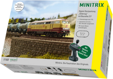 Cyfrowy zestaw startowy Minitrix do pociągu towarowego z lokomotywą serii 217