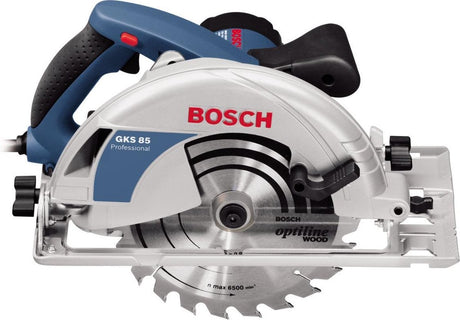 Pilarka tarczowa Bosch GKS 85 g (adapter do odsysania, brzeszczot hm 235 mm ø, klucz imbusowy SW 5)