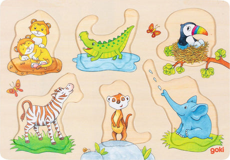 Puzzle drewniane Goki z motywem matki i dziecka, 6 szt.