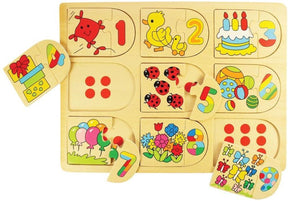 Bigjigs zabawki Bigjigs drewniane puzzle edukacyjne z cyframi, 18 elementów.