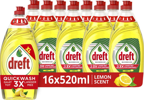 Dreft Platinum Quickwash Cytrynowy płyn do ręcznego mycia naczyń - 16 x 520ml