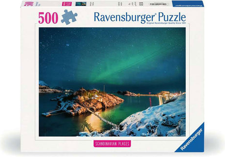 Puzzle Ravensburger Zorza polarna w Bergsfjord - układanka - 500 elementów