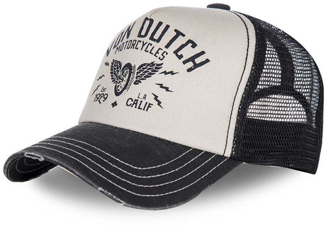 Von Dutch - czapka typu snapback trucker załogi2 | jeden rozmiar | regulowany | zapinana na zatrzask - czarno-biała