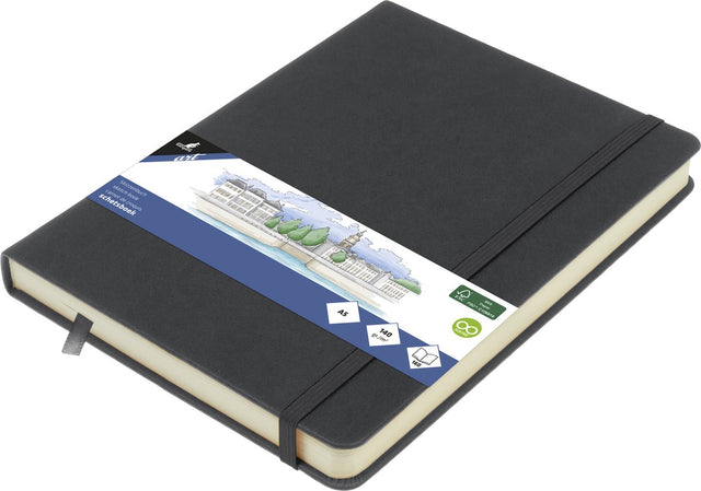 Kangaro schetsboek - a5 - cold grey - pu-hardcover - met elastiek en leeslint
