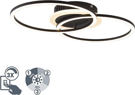 Rl live your light reality venida – lampa sufitowa – czarny mat – w komplecie. 1x SMD 25 W - Źródło światła Osram - światło można włączać osobno - przystosowane do montażu na stałe lub wtyczki