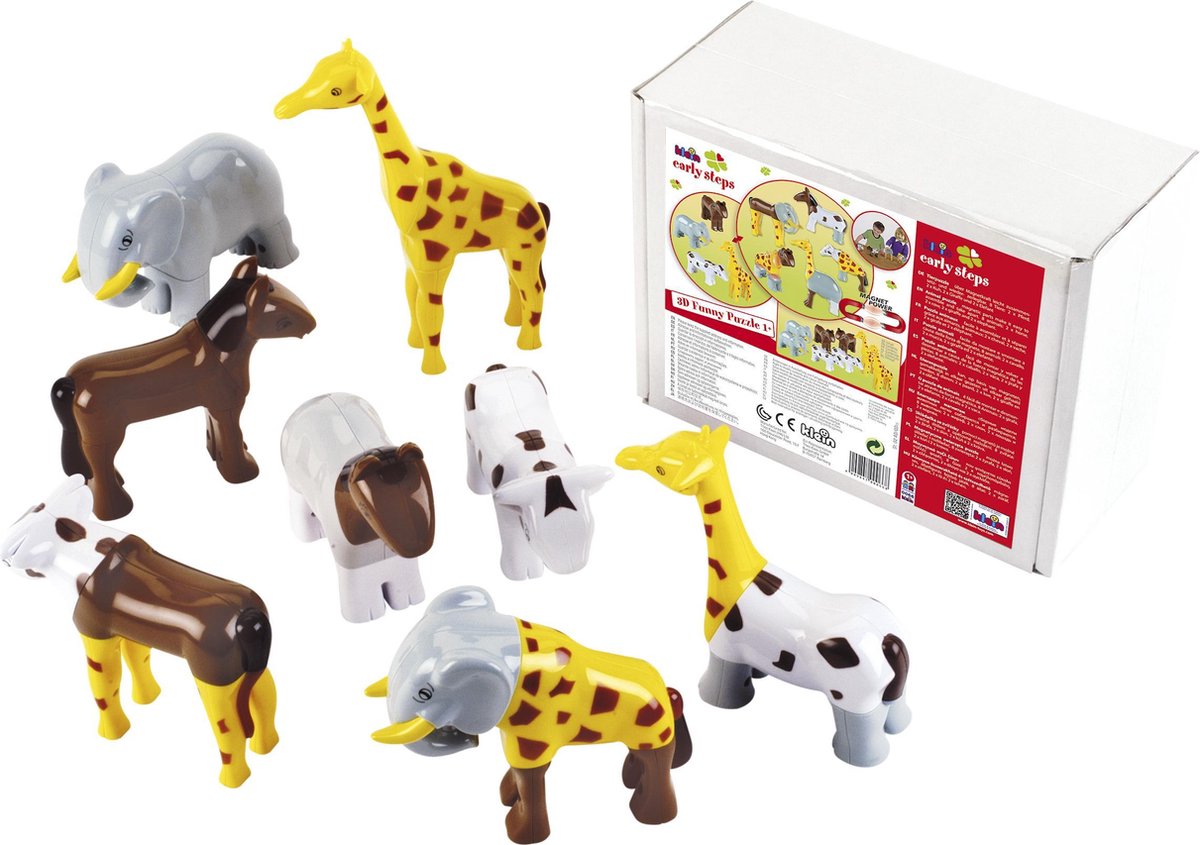 Magnetyczne puzzle ze zwierzętami Klein Toys Early Steps - 8 zwierząt - 32 elementy