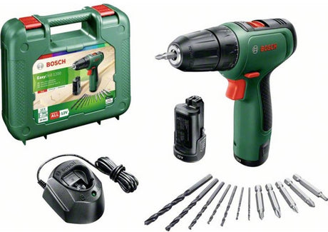 Wiertarko-wkrętarka akumulatorowa Bosch Easydrill 1200 - z podwójną końcówką wkręcającą i walizką - z akumulatorem 2x 12 V i ładowarką
