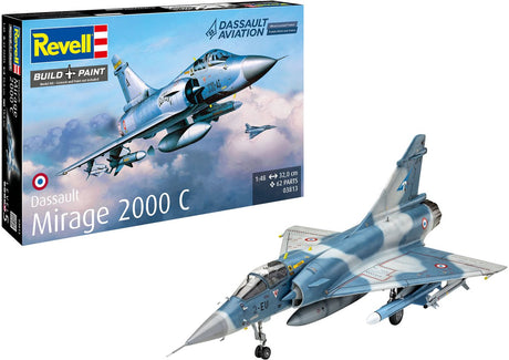 Revell zestaw do budowania modeli pojazdów wojskowych - 03813 Dassault Mirage 2000c plastikowy samolot - 1:48 - modelarstwo
