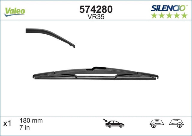 Valeo - silencio vr35 wycieraczka tylna - 18cm (1x)
