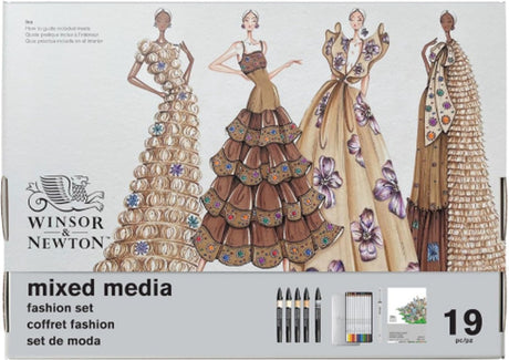Winsor Newton 0290199 Zestaw mieszany Fashion 19 sztuk – profesjonalny marker, kredki cienkopisowe