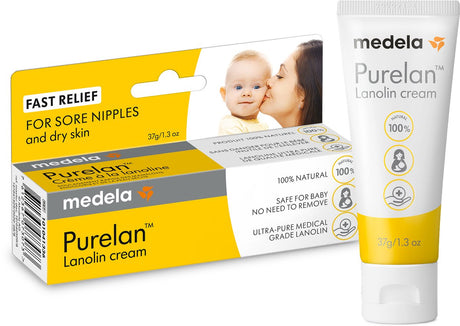 Medela Purelan maść na sutki - lanolinowy krem na sutki - szybka ulga na obolałe sutki - tuba 37gr