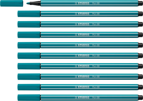 Stabilo pen 68 - flamastr premium - turkusowy błękit - pudełko 10 sztuk