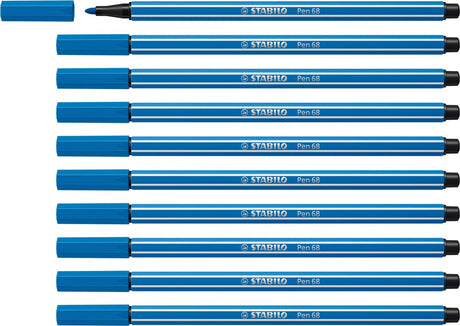 Stabilo pen 68 - flamastr premium - ultramarynowy błękit - pudełko 10 sztuk