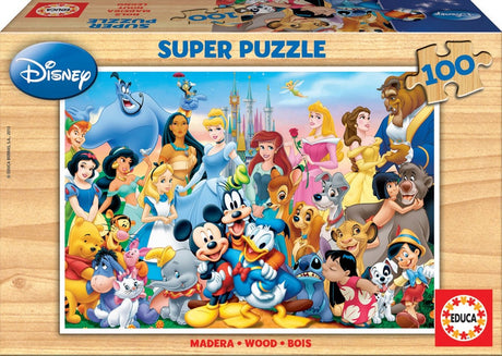 Educa - puzzle 100 elementów - magiczny świat Disneya - puzzle drewniane