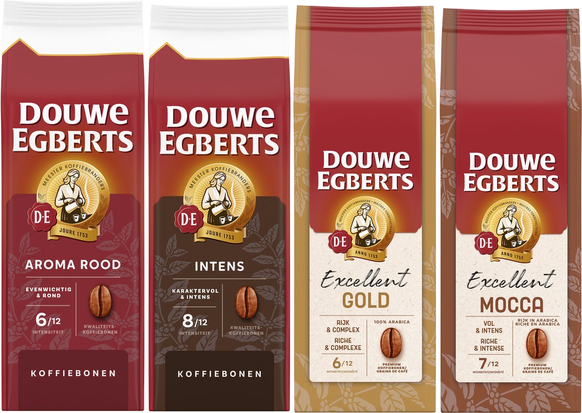 Pakiet odmian kawy ziarnistej Douwe Egberts - 4 x 500 gramów