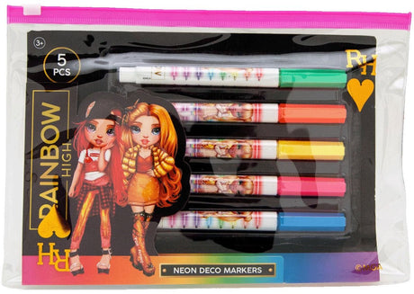 Flamastry Toy Land Rainbow High, neonowe, 5 szt.