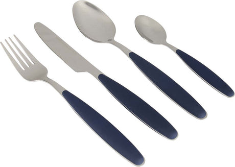 Sztućce Gimex - granatowe - rączka typu soft touch - 16 sztuk