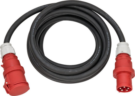 Kabel przedłużający Brennerstuhl cee ip44 (kabel 20 m, h07rn-f 5g16.0, 400v 63a 5-pinowy z wtyczką cee i złączem, do użytku na zewnątrz ip44, wyprodukowany w Niemczech) czarny