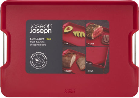 Joseph Joseph - wycinanie, rzeźbienie i duża deska do krojenia - plastik - czerwona