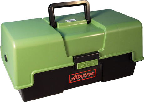 Kufer wędkarski Albatros - z 3 szufladami - 43 x 21 x 20 cm - zielony