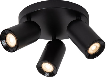 Lucide Punch - reflektor sufitowy (lampa sufitowa) - ø 21 cm - 3xgu10 - czarny