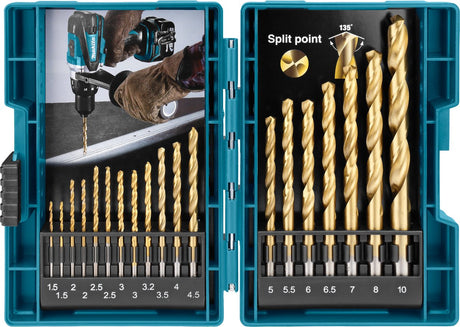 Zestaw wierteł do akcesoriów Makita hss-tin 19szt - d-67527