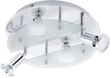 Eglo cabo 1 - wand plafondlamp - 4 lichts - ø290mm. - chroom - wit, helder